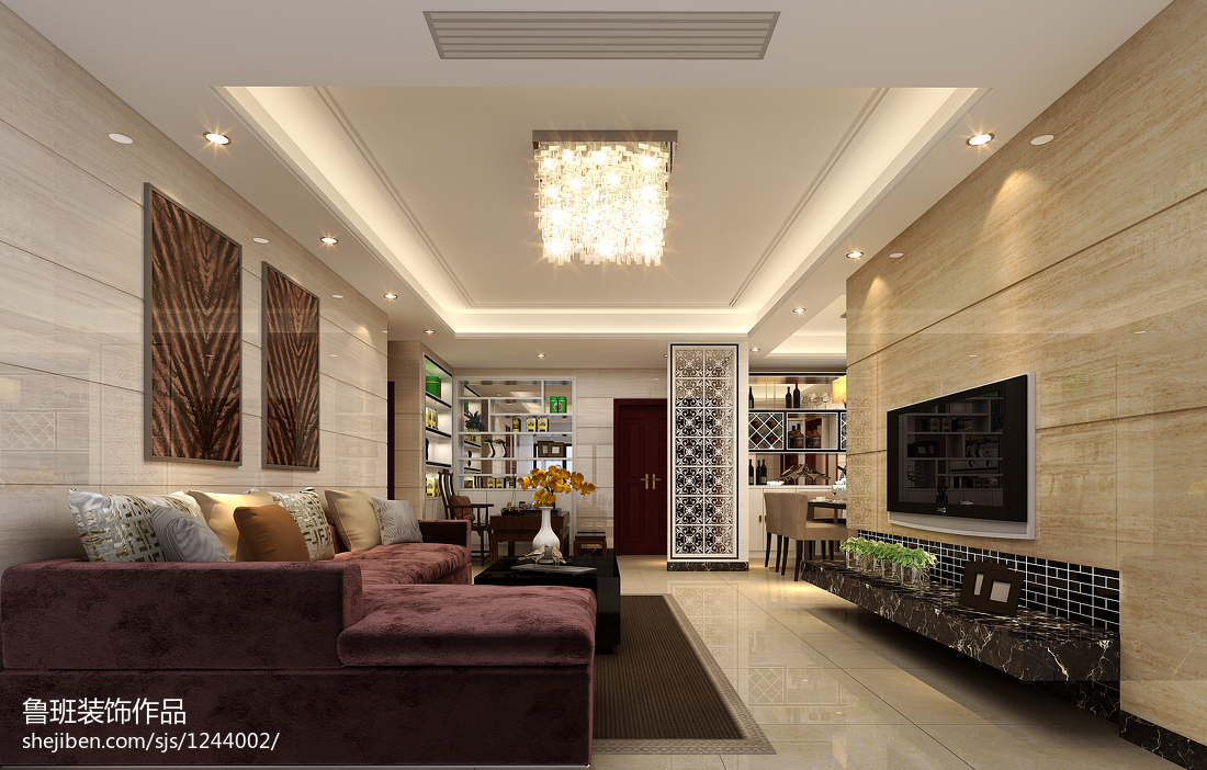 现代风格客厅电视墙装修效果图